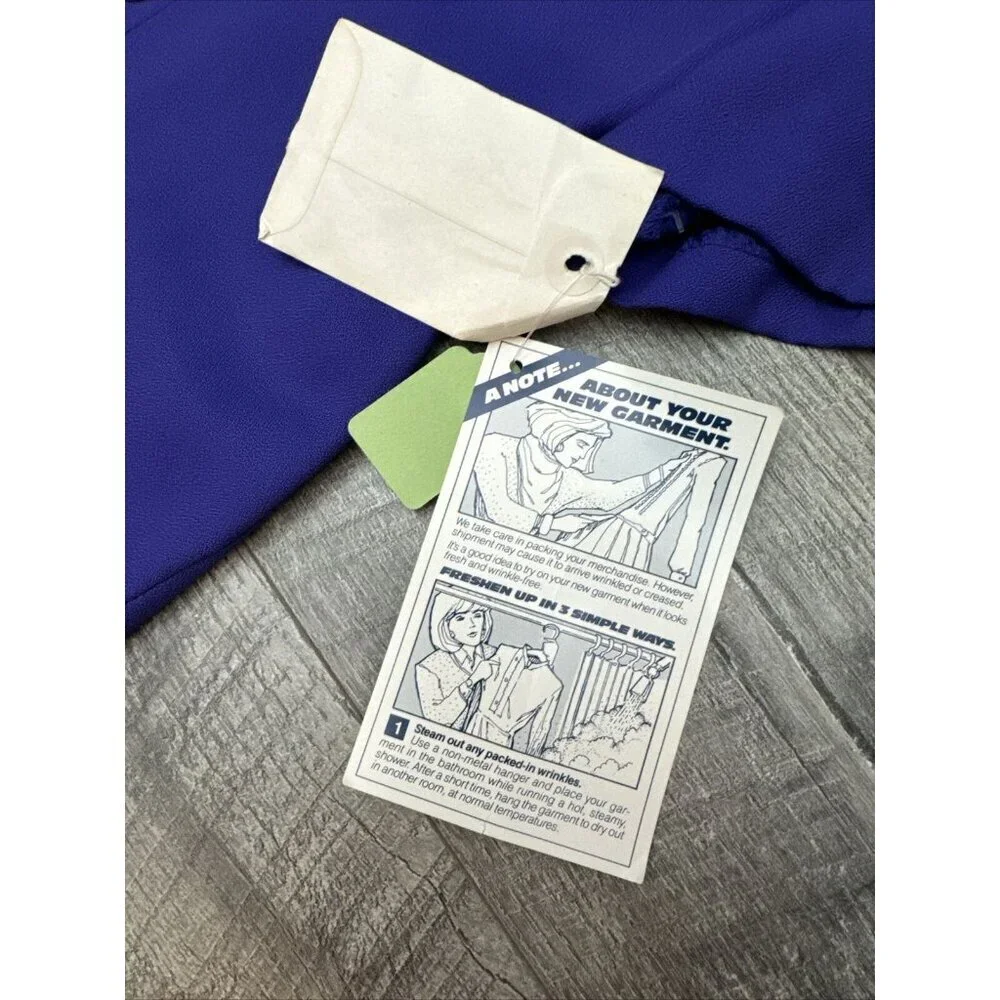 Vintage Betsys Things Dress‎ Womens 10 Purple Long Pleated Modest 90s Retro NEW - Picture 9 of 15
